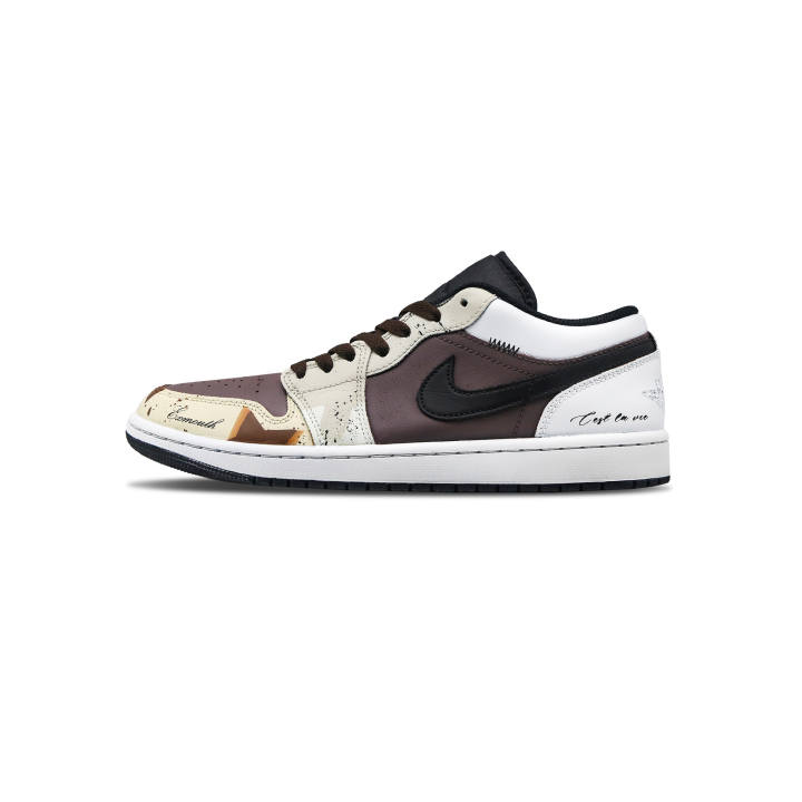 Jordan Jordan Air Jordan 1 Star Island Warm Sand Versatile Abrasion Resistant Abrasion Resistant Low top