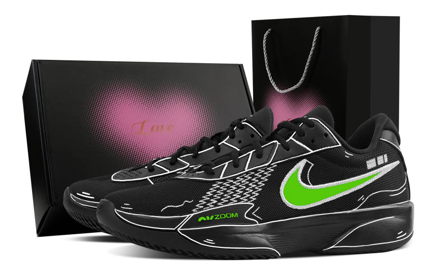 Nike Nike Air Zoom G.T. Cut Academy Dimensional Power Heart Box Low top Basketball Shoes Men's Black Green