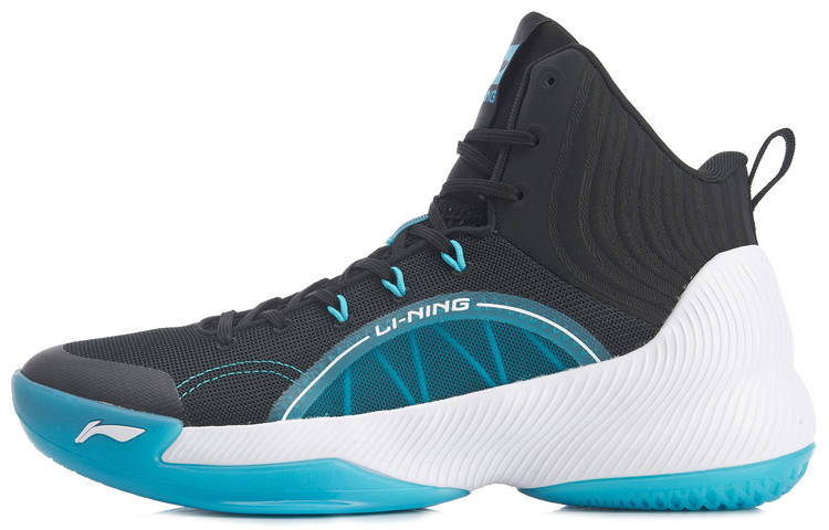Li-Ning Li Ning YuShuai TD Cushioning Rebound Cushioning Rebound Mid top Basketball Shoes Men's Black Blue
