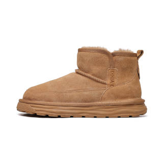 Angelmix Angelmi Thermal Abrasion Resistant Slip Resistant Cold Resistant, Fleece Lined Thermal Short Snow Boots Men's Chestnut