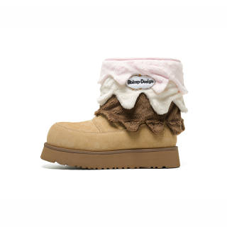 BBIMP Ice Cream Snow Boots Abrasion Resistant Slip Resistant Coverage Abrasion Resistant Slip Resistant Coverage Crew