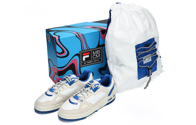FILA FUSION Marcelo Burlon X FILA FUSION Marcelo Burlon Collaboration Collection Vintage Basketball Shoes Women's Low Top Bright White/Antique White