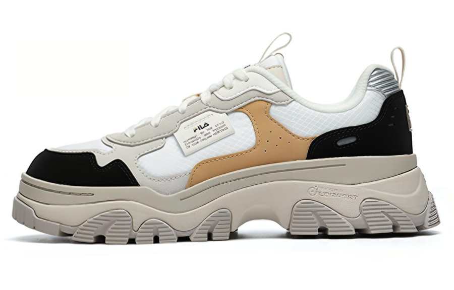 FILA Fashion Sneakers Hike Synthetic Leather, Textile Low top Chunky Sneakers Women's Gray Black