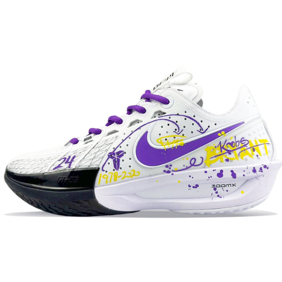 Nike Nike G.T. Cut 3 Slip Resistant Slip Resistant Low top Basketball Shoes Unisex Purple Yellow Asian Version