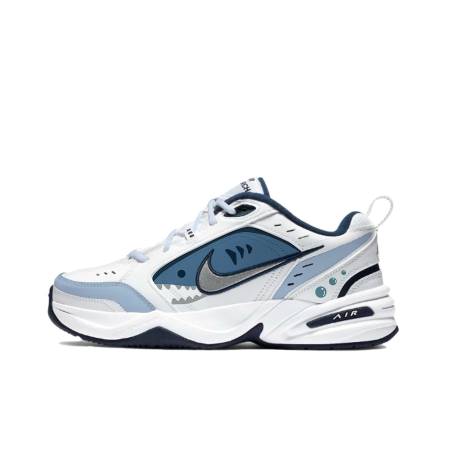 Nike Nike Air Monarch 4 Slip Resistant, Abrasion Resistant, Height Increasing Low top Chunky Sneakers Unisex Blue White