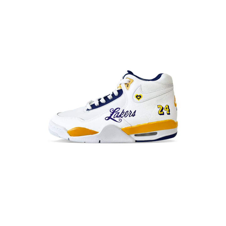 Nike Nike Flight Legacy Cushioning Slip Resistant Mid top Vintage Basketball Shoes Men's Purple Gold
