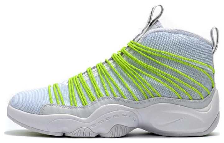 Nike Nike Zoom Cabos Slip Resistant, Abrasion Resistant, Lightweight Mid top Performance Basketball Shoes Men's White Green