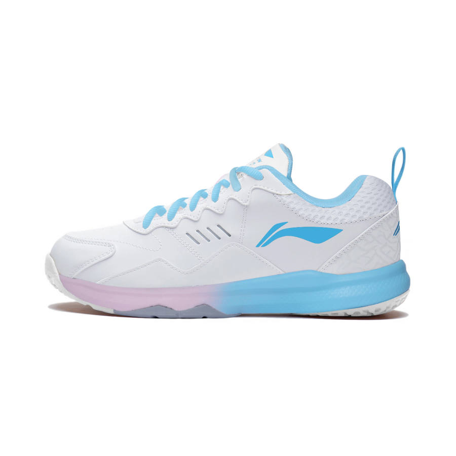 Li-Ning Li Ning Ace Cushioning Slip Resistant Low top Badminton Shoes Unisex White Blue Pink