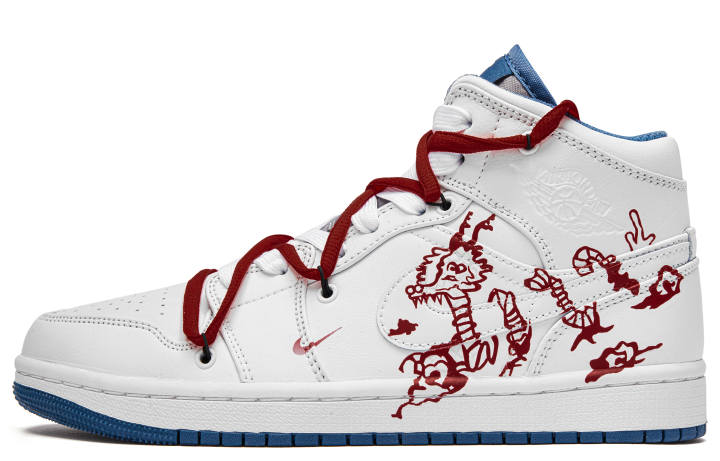Jordan Jordan Air Jordan 1 Da Vinci Custom CNY Year Of The Dragon Limited Edition, Transforming Dragon High top