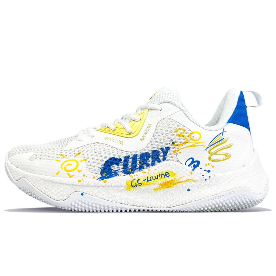 Under Armour Curry Splash 3 Slip Resistant Slip Resistant Low top Basketball Shoes Men's White Yellow