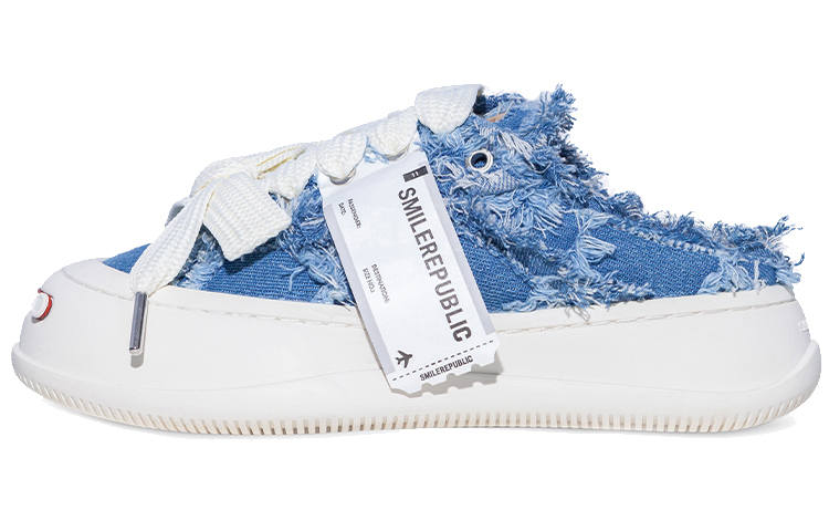 SMILEREPUBLIC Abrasion Resistant Low top Canvas Shoes Unisex Blue