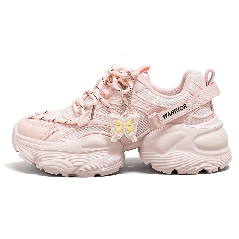 Warrior Height Increasing Abrasion Resistant Breathable Slip Resistant Low top Chunky Sneakers Women's