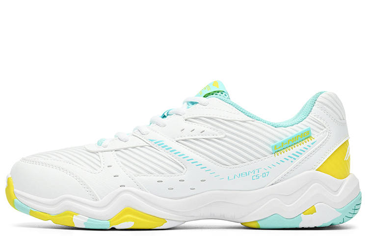 Li-Ning Li Ning Rocket Family, Long Wind Textile, Synthetic Leather Slip Resistant Low top Badminton Shoes Unisex White Green