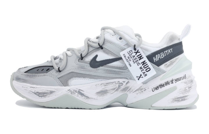 Nike Nike M2K Tekno Meteorite Base Low top Chunky Sneakers Unisex Gray White