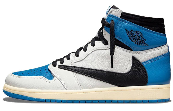 Jordan Air Jordan 1 Retro High X Fragment Design X Travis Scott 'Sail Black Military Blue'