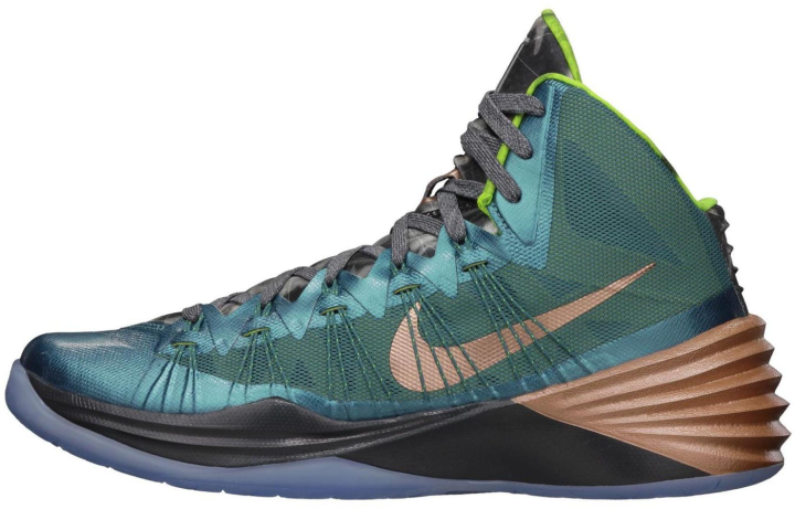 Nike Nike Hyperdunk 2013 Kyrie Irving Australia PE Slip Resistant Slip Resistant High top Basketball Shoes Men's Green Gold
