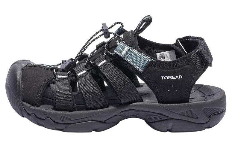 TOREAD Textile, Synthetic Leather Lightweight Anti Collision Beach Sandals Men's Black Green
