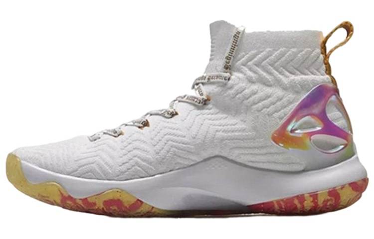 Li-Ning Li Ning CF Tracing The Heart Of Supo Non slip Lightweight High top Vintage Basketball Shoes Men's White