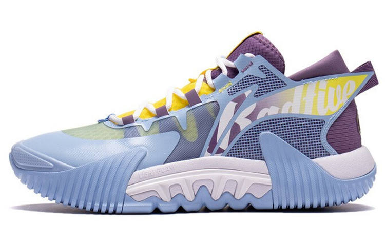 Li-Ning Li Ning Badfive 2 Low Rebound Cushioning Slip Resistant Abrasion Resistant Low top Basketball Shoes Men's Blue Purple