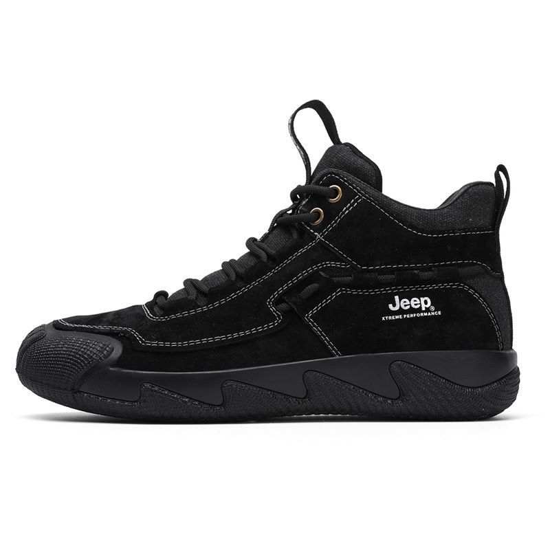 Jeep Pigskin, Textile Mid top Hiking Shoes Men's Black