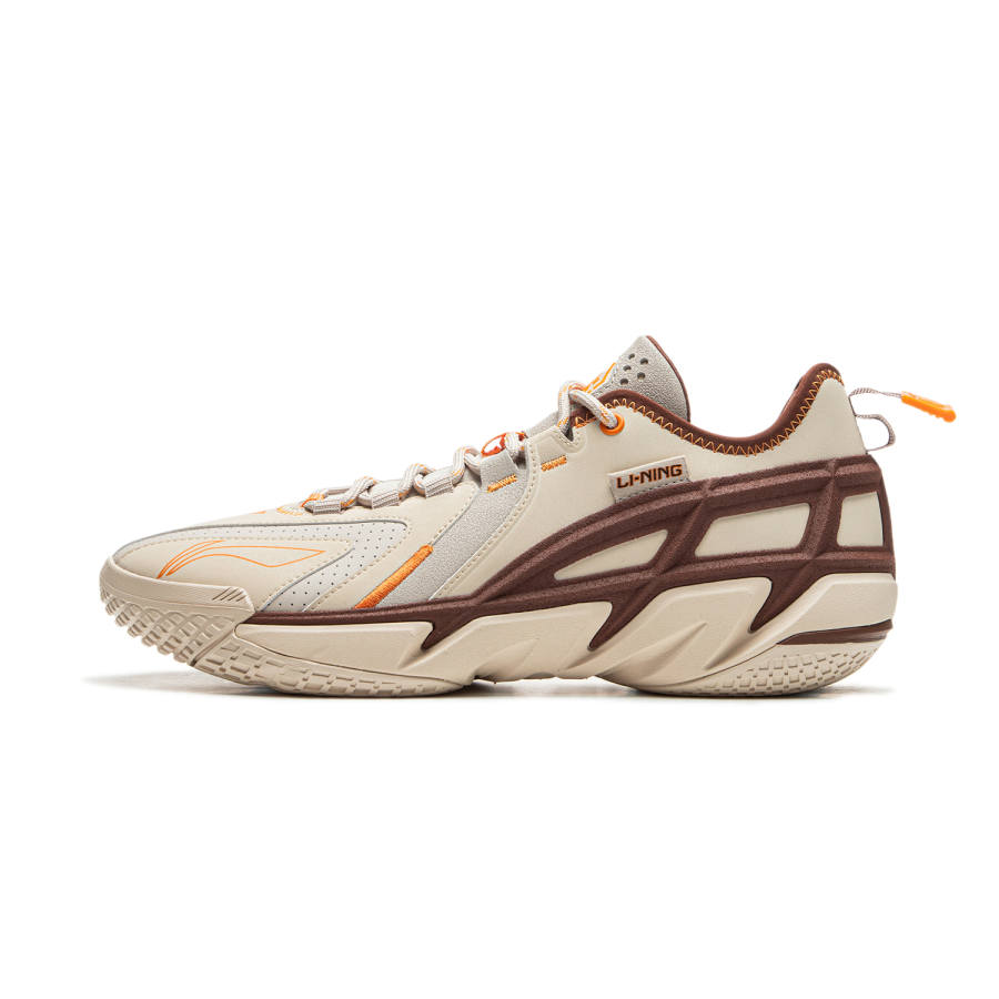 Li-Ning Li Ning BadFive 4.5 Cushioning Slip Resistant Abrasion Resistant Low top Basketball Shoes Men's Beige Coffee