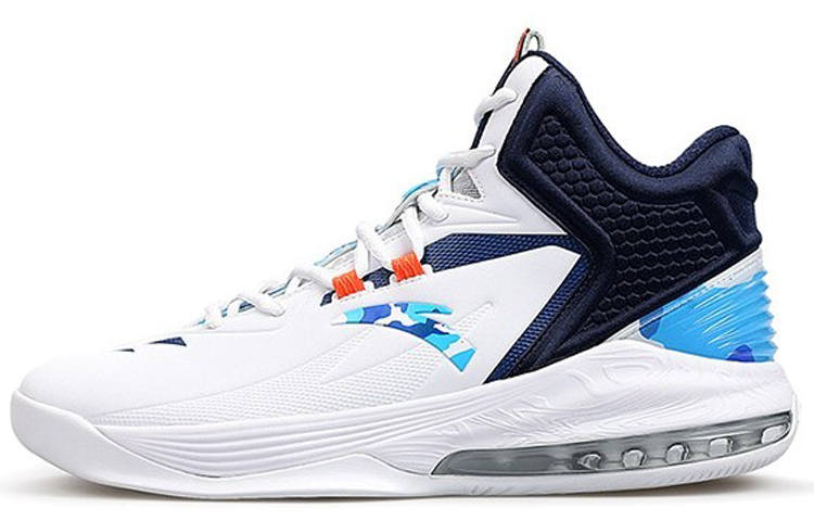 ANTA Stash x Anta Cushioning Slip Resistant And Abrasion Resistant Coverage High top Basketball Shoes Men's White Blue