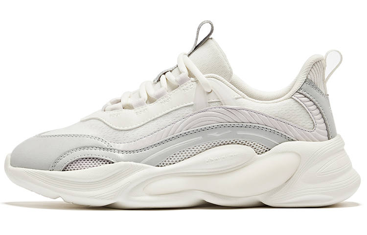 Erke Endless Cushioning Abrasion Resistant Cushioning, Wear Resistant Low top Chunky Sneakers Women's White Gray Purple