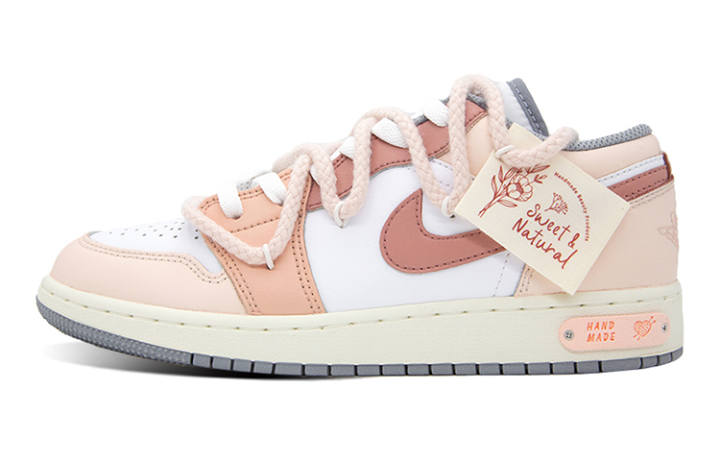 Jordan Jordan Air Jordan 1 Peach Blossom Low top Skateboard Shoes Women's Light Pink