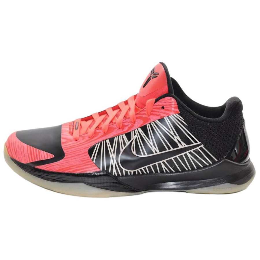 Nike Nike Zoom Kobe 5 Slip Resistant Abrasion Resistant Low top Basketball Shoes Unisex Black Red