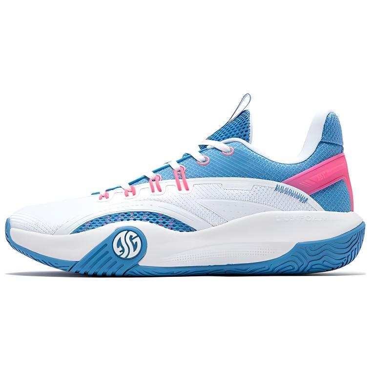 361° Slip Resistant Abrasion Resistant Low top Basketball Shoes Men's White Blue