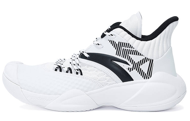 Anta Slip Resistant Abrasion Resistant Low top Basketball Shoes Men's White Black