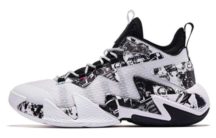 QIAODAN Broken Shadow 2.0 Gauze Basketball Shoes Men's Black White