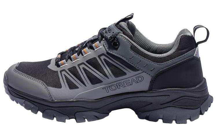 TOREAD Slip Resistant Abrasion Resistant Slip Resistant Abrasion Resistant Low top Hiking Shoes Men's Gray Black