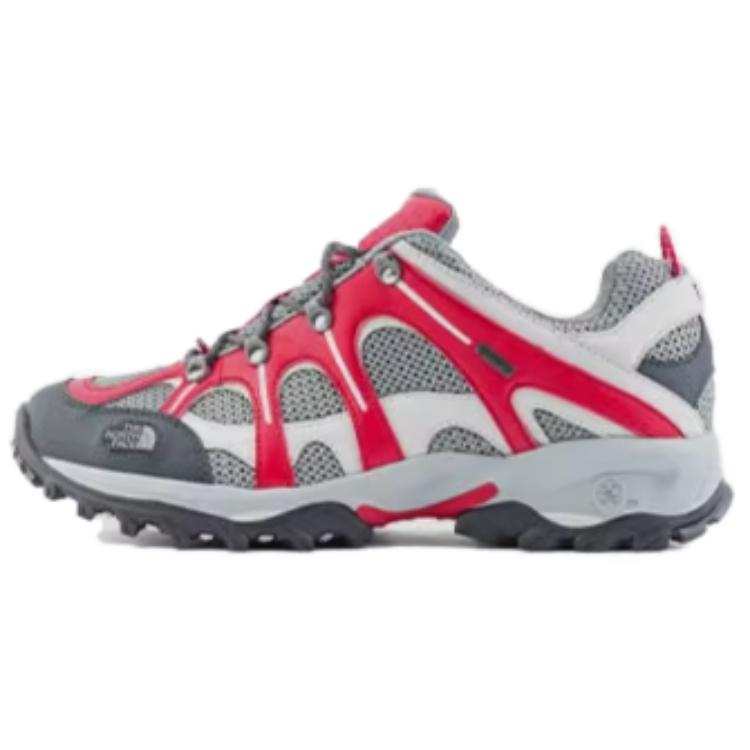 THE NORTH FACE Hedgehog Slip Resistant Abrasion Resistant Low top Hiking Shoes Men's Gray Red
