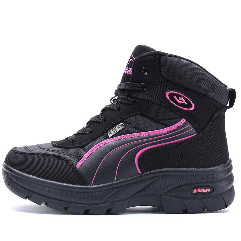 YIJIABAO Thermal Abrasion Resistant 14cm Snow Boots Women's Black Rose Red
