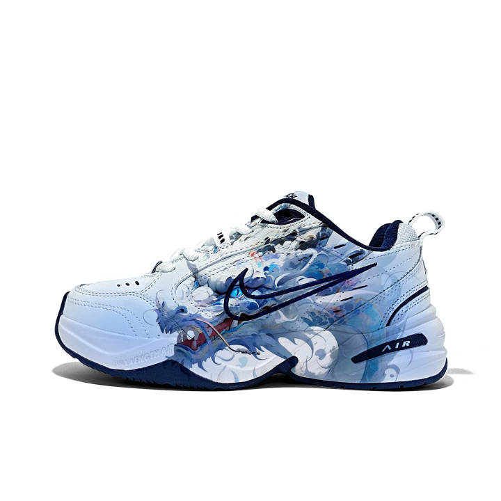 Nike Nike Air Monarch 4 White Navy Textile, Synthetic Leather, Split Cow Leather