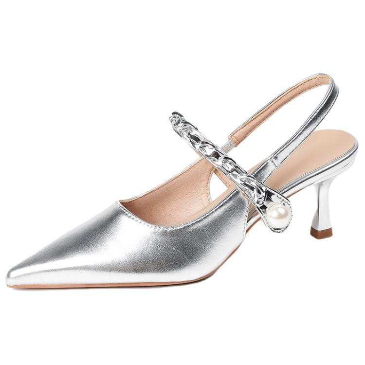 WALIBU Slim Heel High Heels 5CM Women's Silver