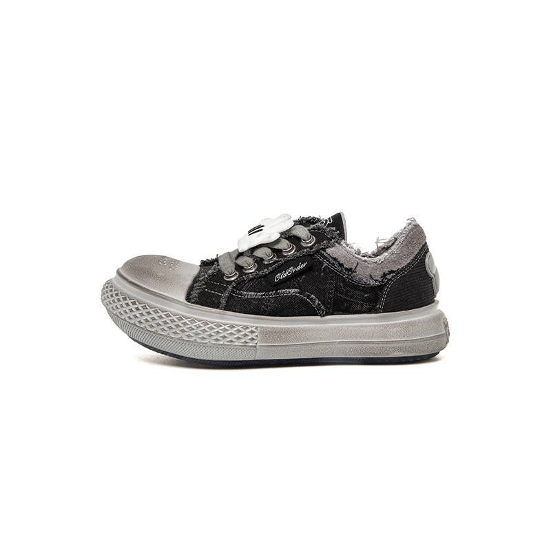 OLD ORDER x Disney CANVAS Distressed Chunky Shoes Low top Canvas Shoes Unisex Dirty Black