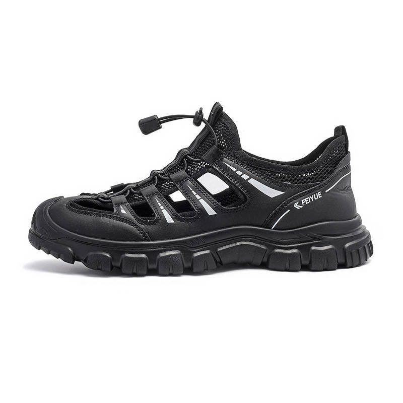 FEIYUE Breathable, Abrasion-Resistant, Lightweight River Trekking Shoes Men's Black
