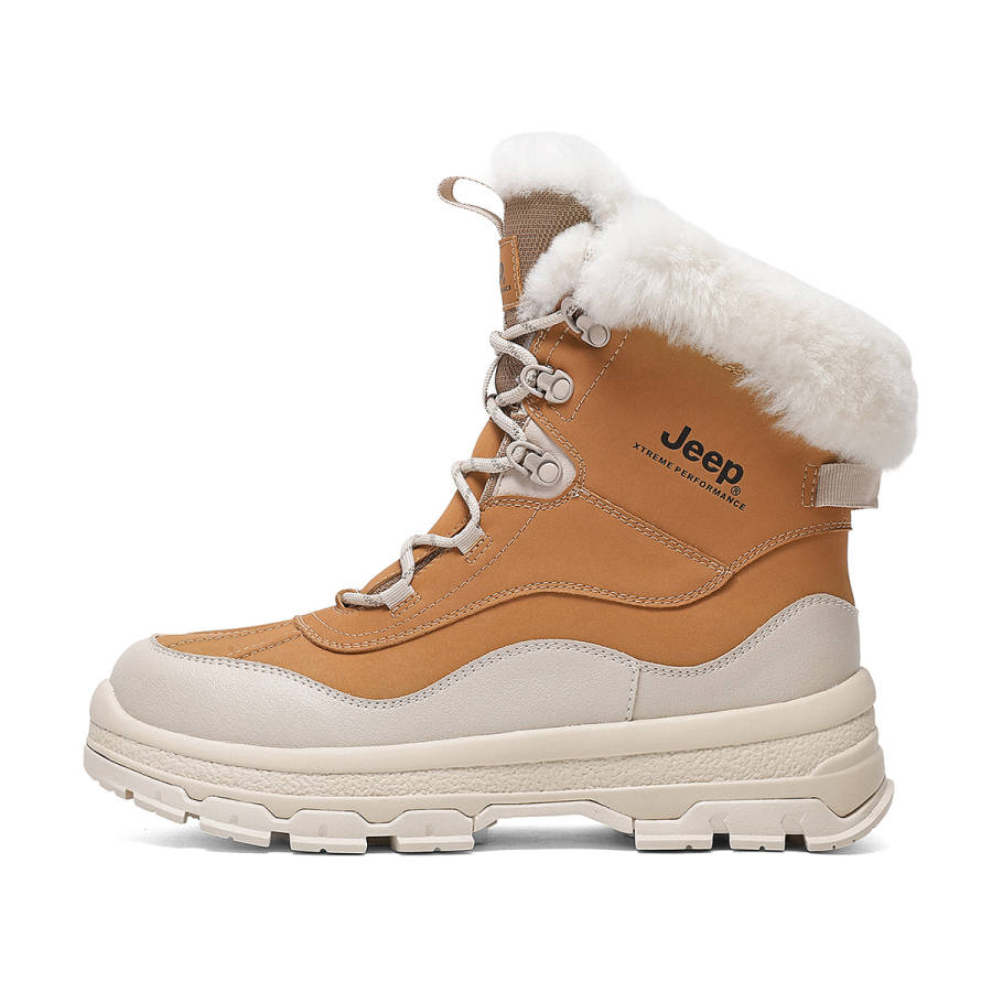 Jeep Thermal Abrasion Resistant Height Increasing Coverage Snow Boots Unisex Khaki