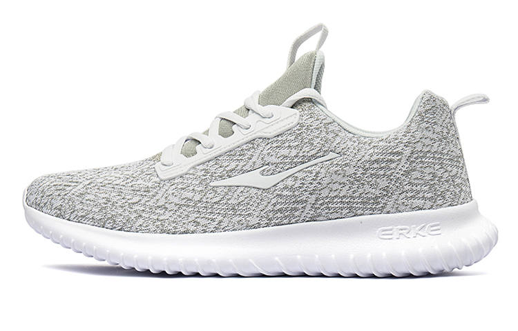 Erke Lunar Eclipse Cushioning Rebound Low top Casual Training City Commuting Running Shoes Men's True White, Light Gray