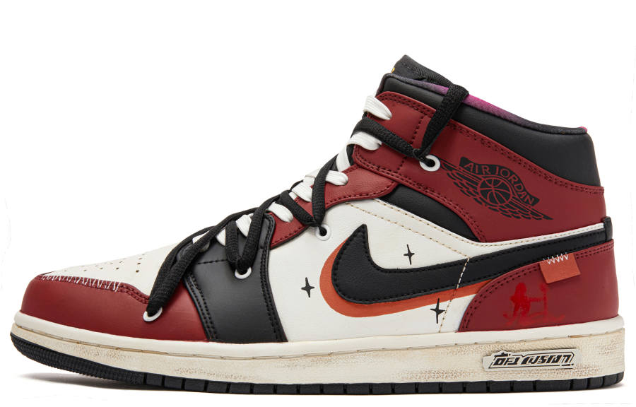 Jordan Jordan Air Jordan 1 Da Vinci Custom CNY Year Of The Dragon Limited Edition, Sixth Street Cushioning Slip Resistant