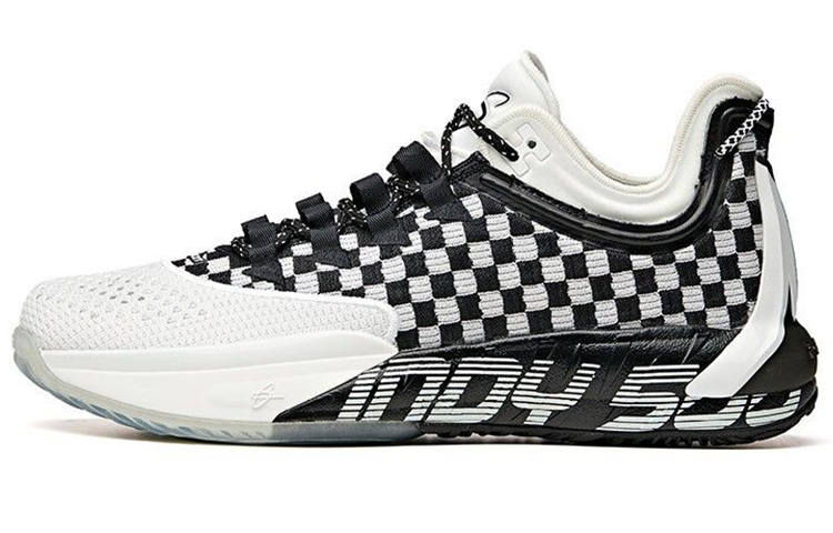 Anta GH1 Low Indy 500 Cushioning Anti-Slip Wear-Resistant Breathability Low-Top Basketball Shoes Men's White Black
