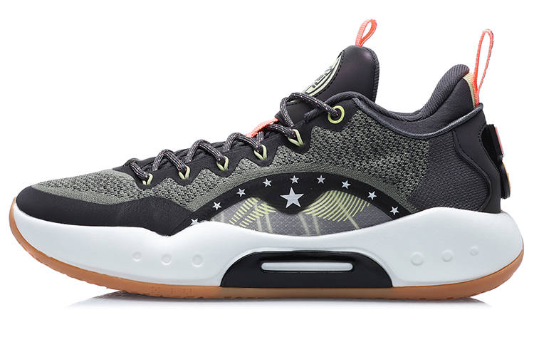 Li-Ning LiNing Shuai 14 Low Slip Resistant Abrasion Resistant Low top Basketball Shoes Men's Black Green