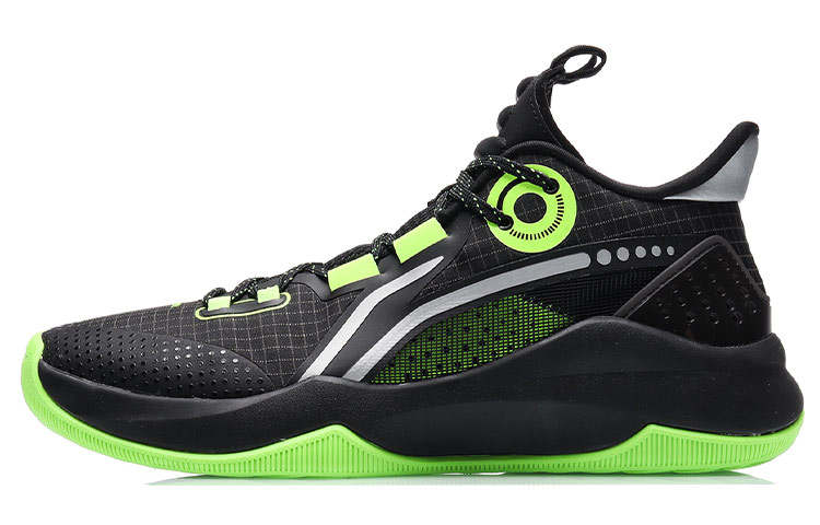 Li-Ning Li Ning Combat Low Abrasion Resistant Slip Resistant Low top Performance Basketball Shoes Men's Black Green