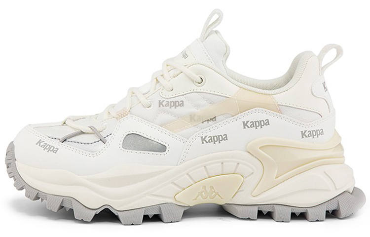 Kappa Synthetic Leather Cushioning Slip Resistant Abrasion Resistant Low top Chunky Sneakers Unisex Ecru