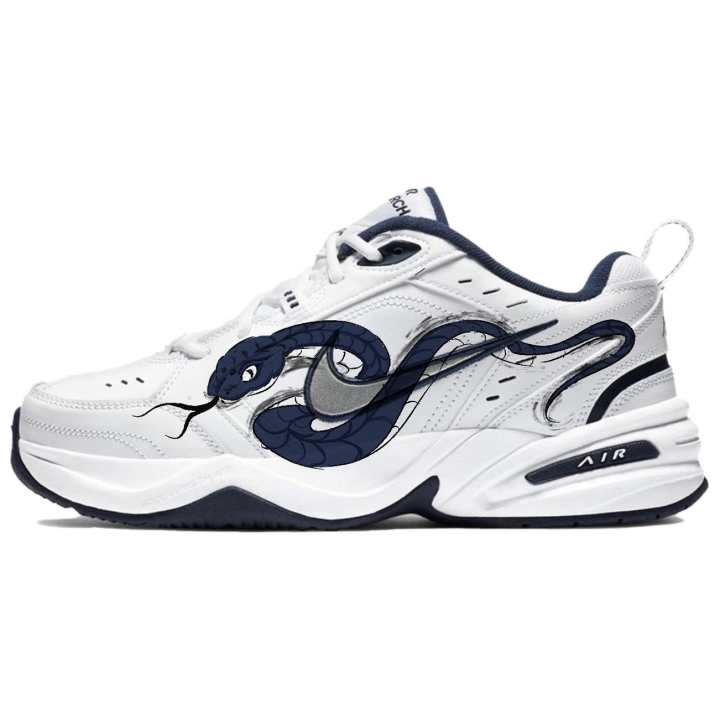 Nike Nike Air Monarch 4 Cushioning Abrasion Resistant Balance Low top Chunky Sneakers Unisex White Blue