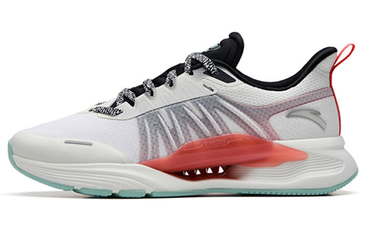 Anta Fabric Cushioning Slip Resistant Abrasion Resistant Low top Training Shoes Men's Black White Red