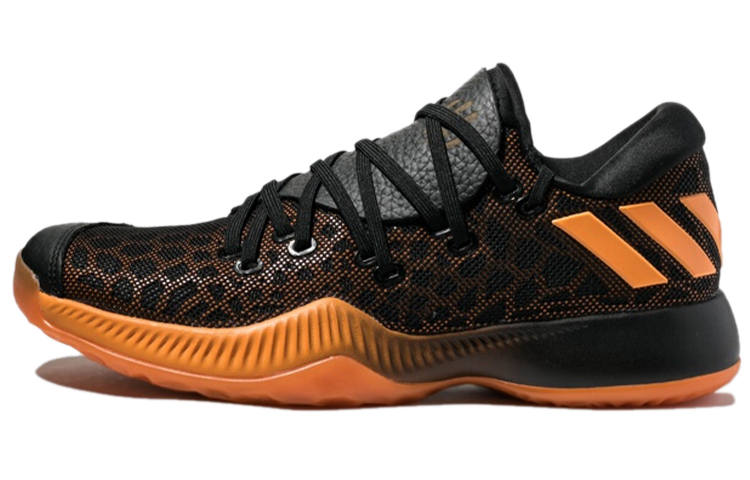 Adidas Adidas Harden B/E Textile, Synthetic Leather Breathable Low top Basketball Shoes Men's Black Orange