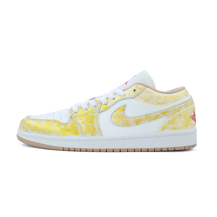 Jordan Jordan Air Jordan 1 Warm Evening Gold Nugget Cushioning Abrasion Resistant Height Increasing
